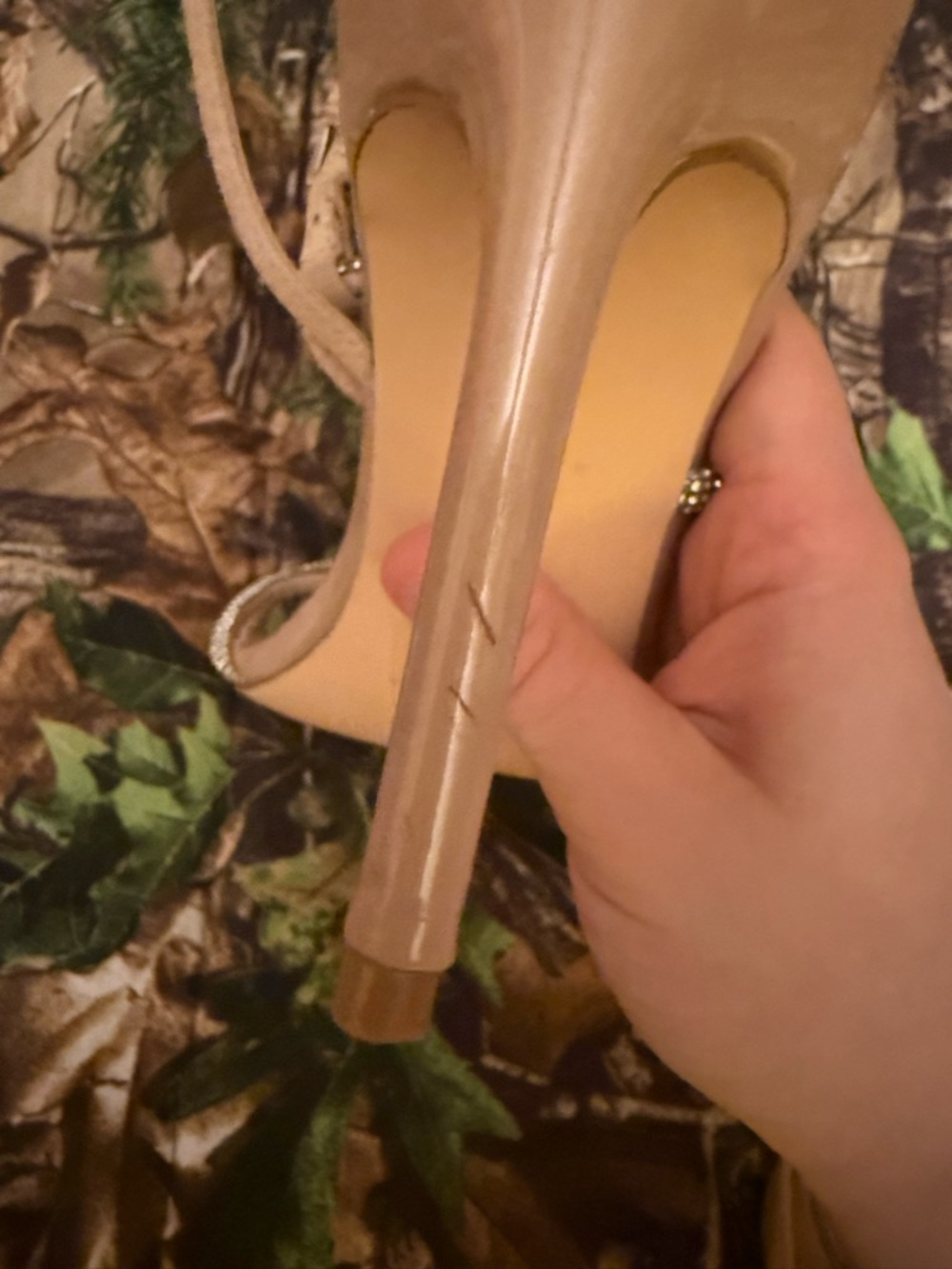 Nine West Blush Strappy Heels with Rhinestone Accent - Picture 5 of 6